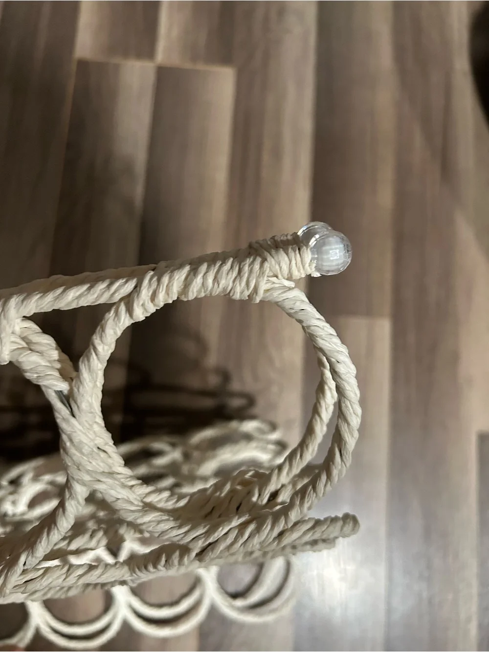 Handmade White Rope Wall Hanging Organizer